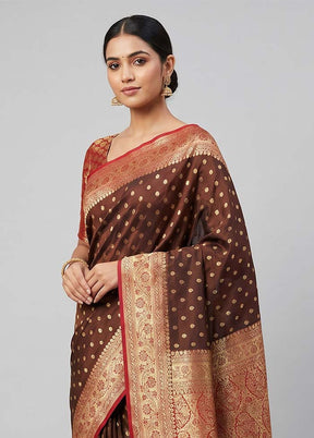 Green Tanchoi Silk Saree With Blouse Piece