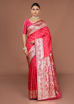Red Tanchoi Silk Saree With Blouse Piece