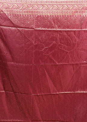 Purple Jamewar Silk Saree With Blouse Piece