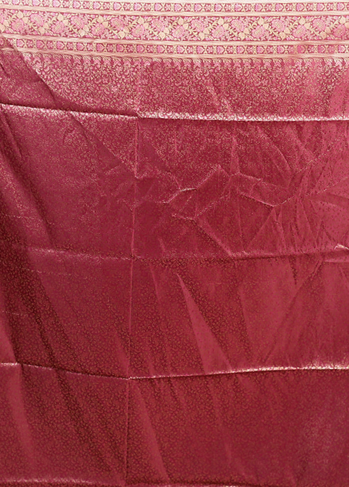 Purple Jamewar Silk Saree With Blouse Piece