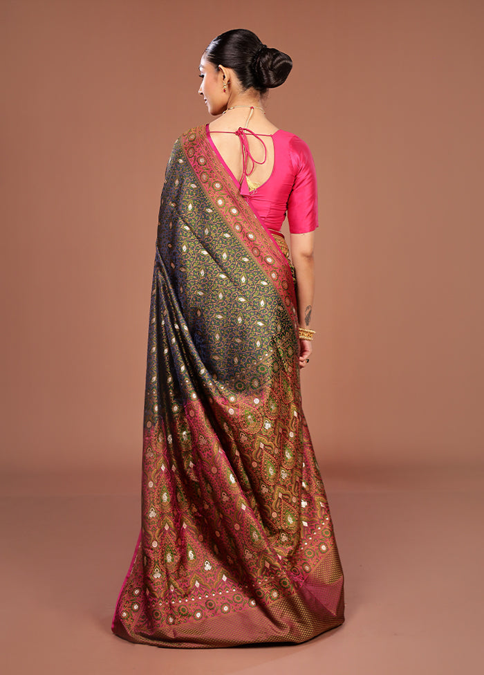 Green Tanchoi Silk Saree With Blouse Piece