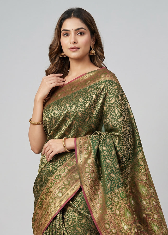 Blue Tanchoi Silk Saree With Blouse Piece