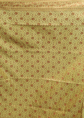 Green Jamewar Silk Saree With Blouse Piece