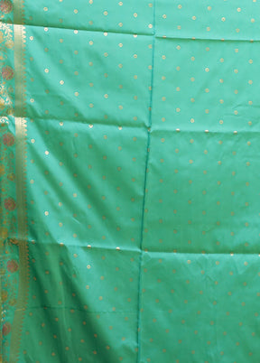 Green Dupion Silk Saree With Blouse Piece