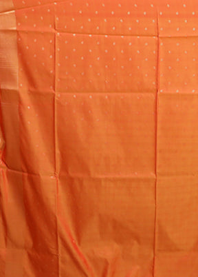 Yellow Dupion Silk Saree With Blouse Piece