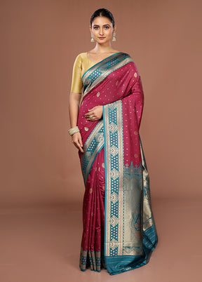 Purple Dupion Silk Saree With Blouse Piece