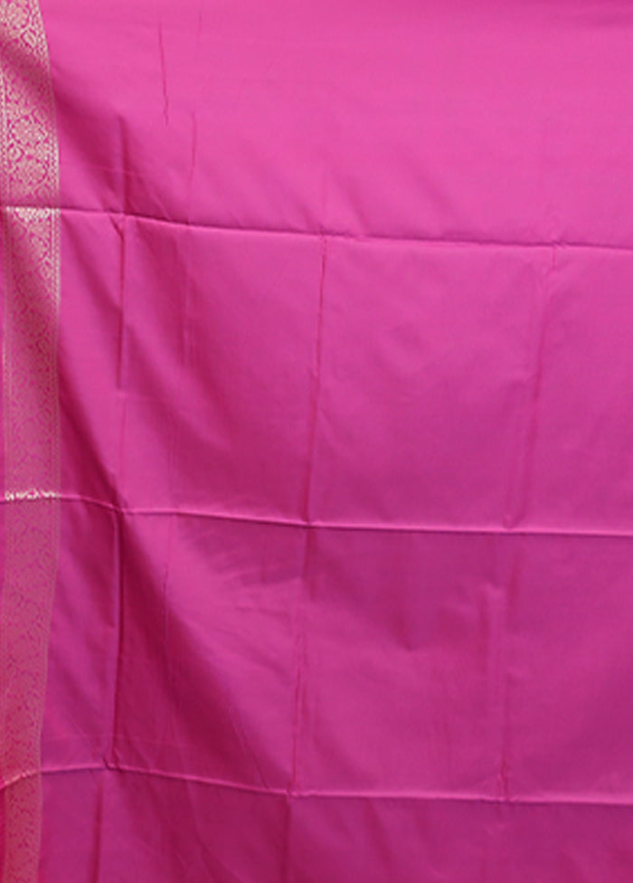 Blue Dupion Silk Saree With Blouse Piece