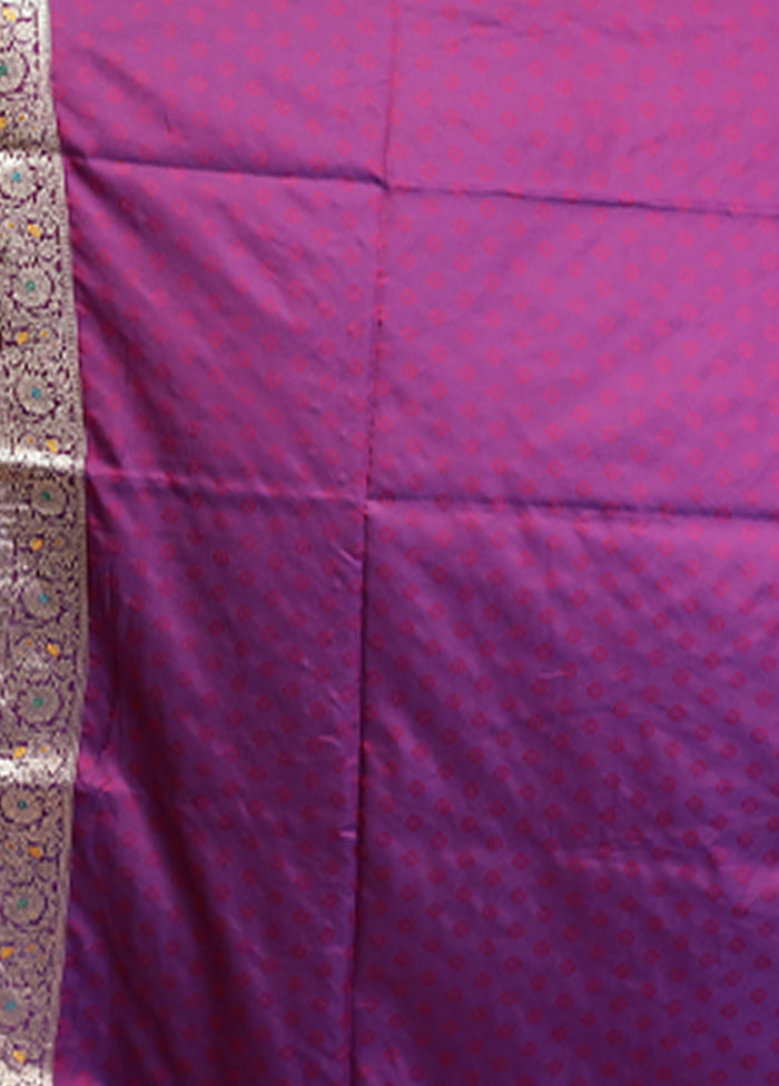 Purple Dupion Silk Saree With Blouse Piece