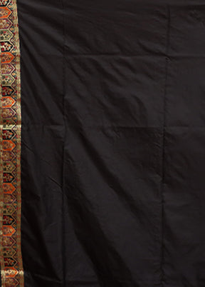 Black Dupion Silk Saree With Blouse Piece