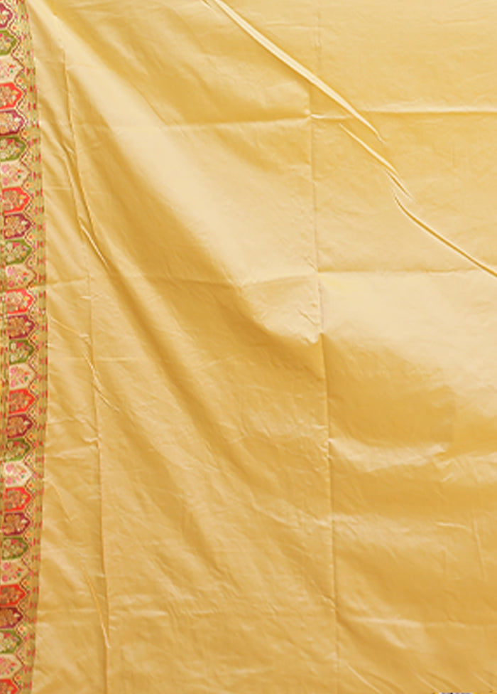 Cream Dupion Silk Saree With Blouse Piece