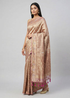 Purple Tissue Silk Saree With Blouse Piece