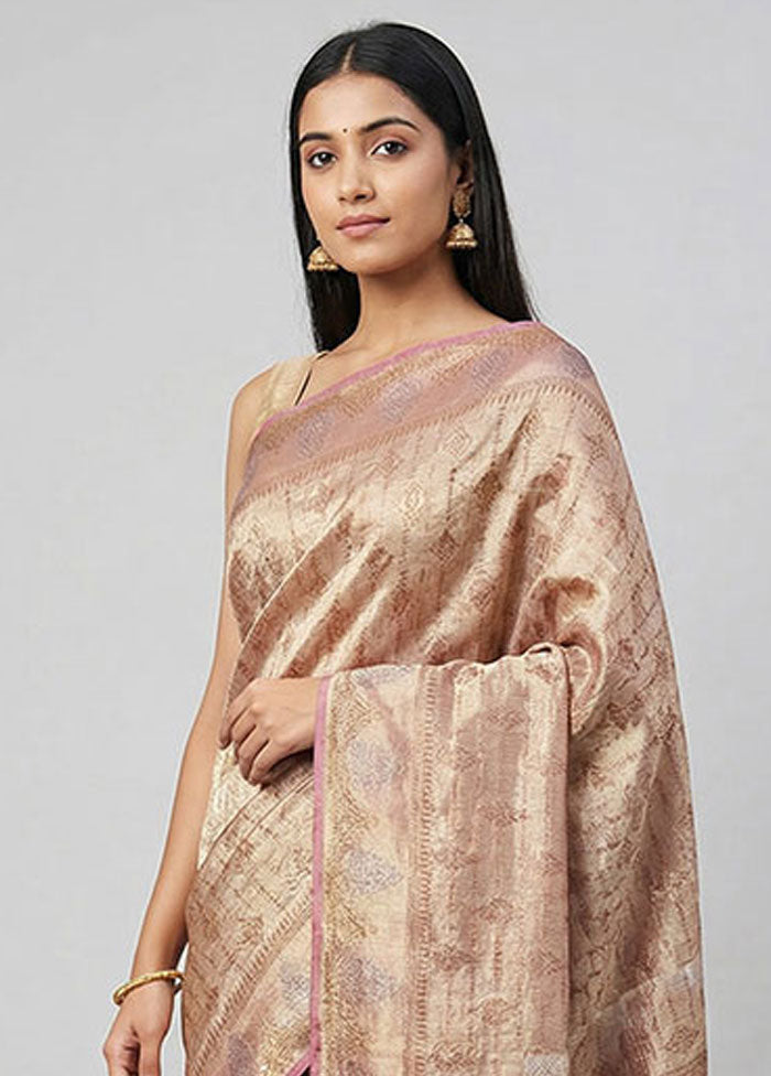 Purple Tissue Silk Saree With Blouse Piece