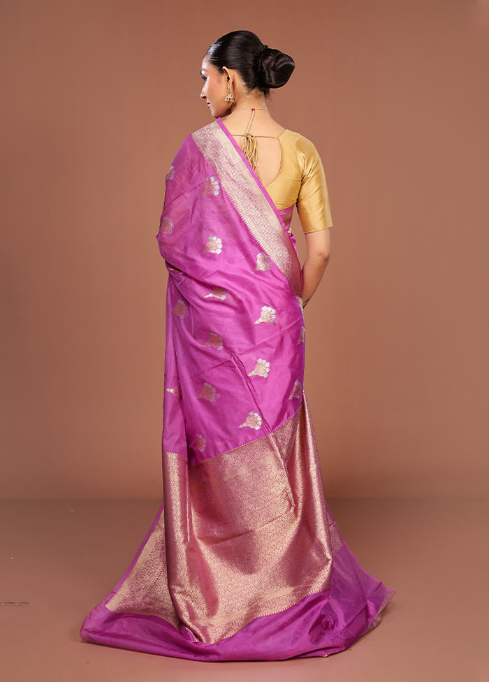 Purple Dupion Silk Saree With Blouse Piece