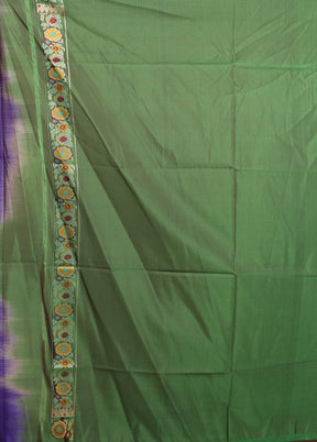 Green Handloom Jamewar Pure Silk Saree With Blouse Piece