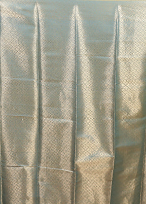 Blue Dupion Silk Saree With Blouse Piece
