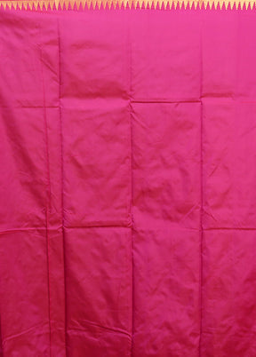 Pink Kanjivaram Silk Saree With Blouse Piece