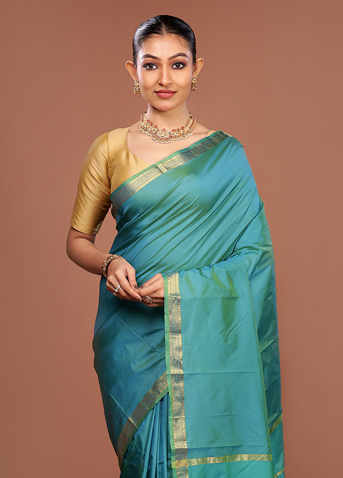 Green Kanjivaram Silk Saree With Blouse Piece
