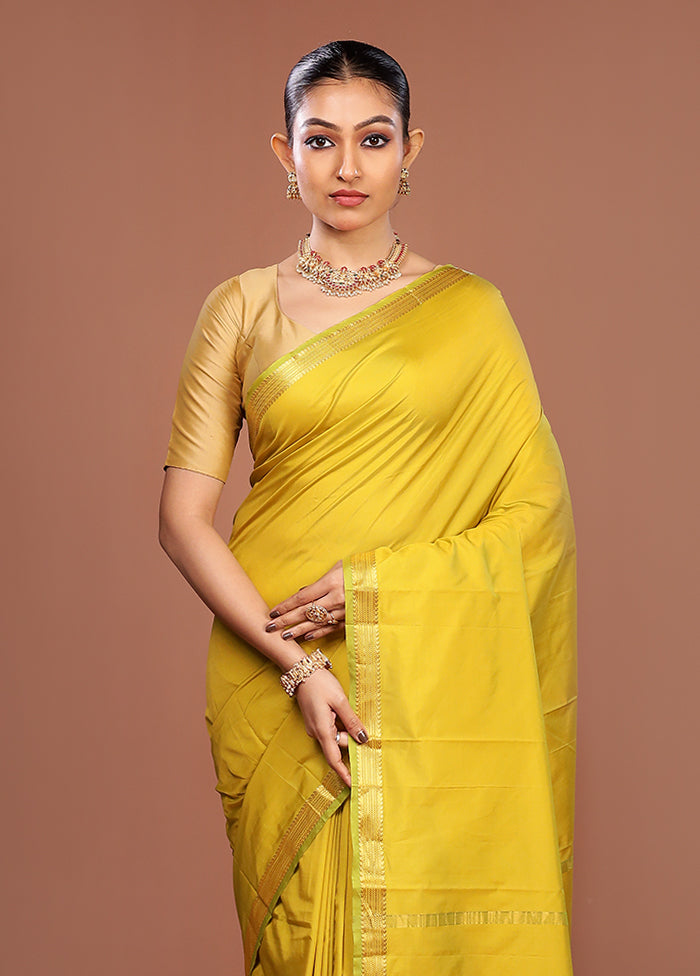 Green Kanjivaram Silk Saree With Blouse Piece