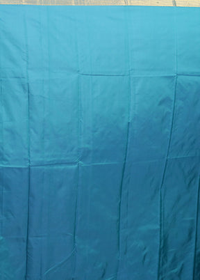 Blue Kanjivaram Silk Saree With Blouse Piece