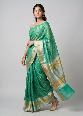 Blue Handloom Dupion Pure Silk Saree With Blouse Piece