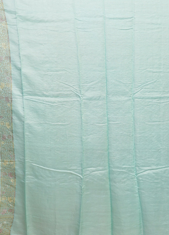 Blue Handloom Pure Georgette Saree With Blouse Piece