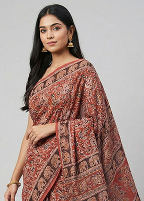 Pink Chanderi Cotton Saree With Blouse Piece