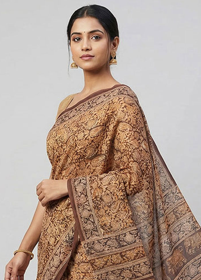 Maroon Chanderi Cotton Saree With Blouse Piece