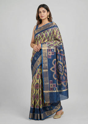 Multicolor Pure Cotton Saree With Blouse Piece