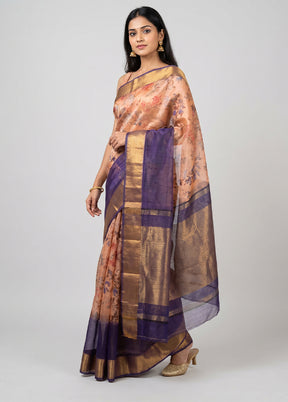 Pink Tissue Silk Saree With Blouse Piece
