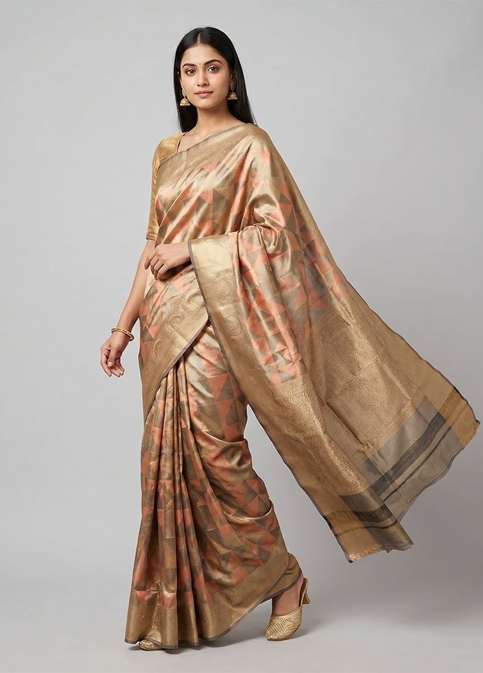 Yellow Tissue Silk Saree With Blouse Piece