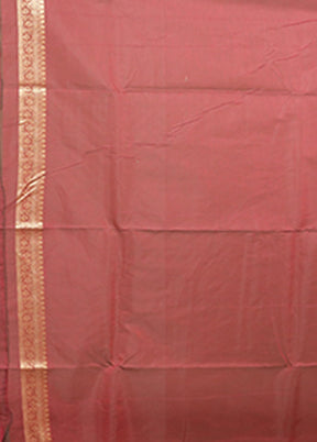 Maroon Kora Silk Saree With Blouse Piece