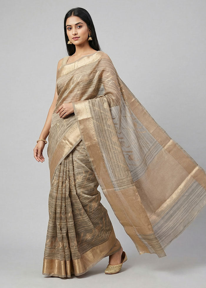 Green Cotton Saree With Blouse Piece