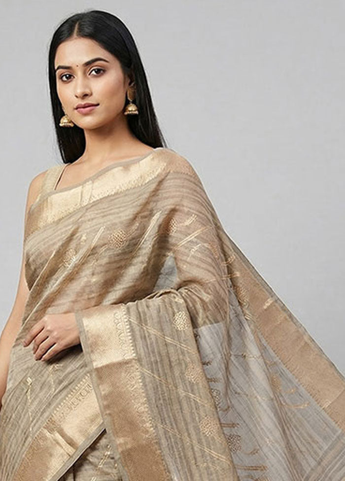 Green Cotton Saree With Blouse Piece