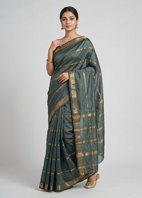 Black Kanjivaram Silk Saree With Blouse Piece