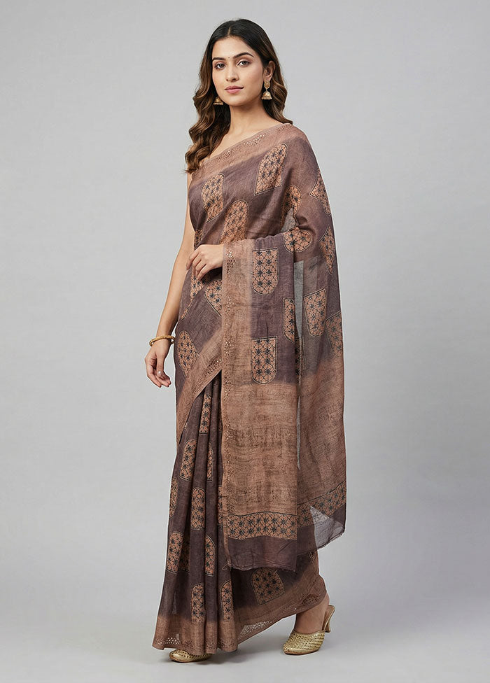 Pink Cotton Saree With Blouse Piece