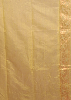 Yellow Jamdani Cotton Saree Without Blouse Piece