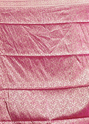 Pink Handloom Jamewar Pure Silk Saree With Blouse Piece
