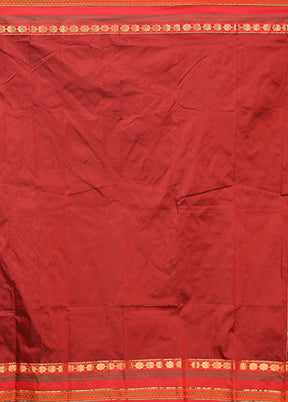 Maroon Kanjivaram Silk Saree With Blouse Piece