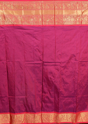 Blue Handloom Kanjivaram Pure Silk Saree With Blouse Piece