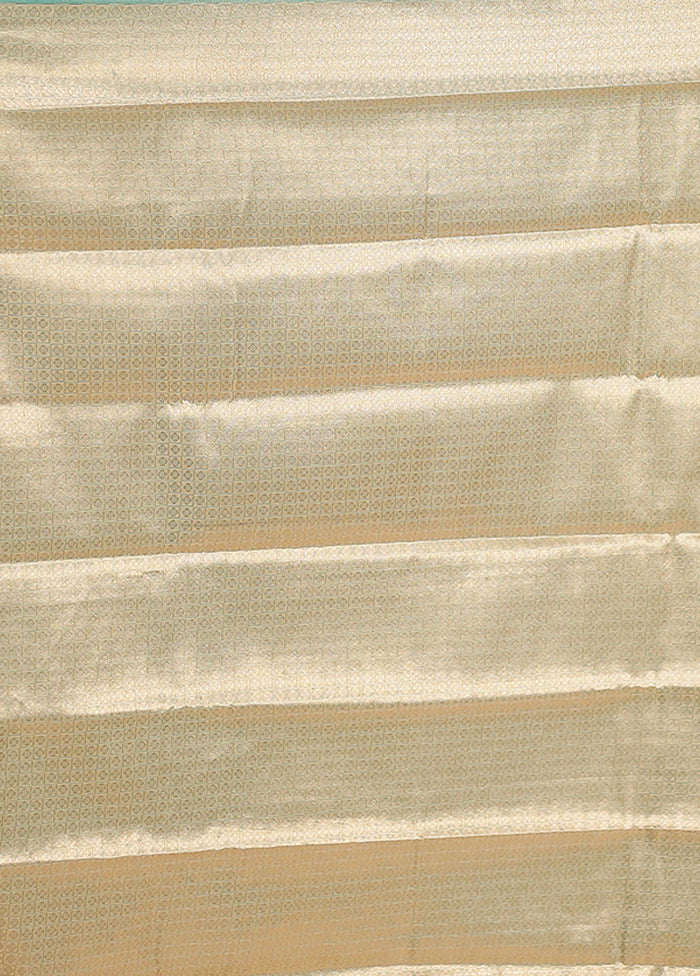 Blue Kanjivaram Silk Saree With Blouse Piece