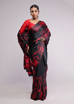 Black Georgette Saree With Blouse Piece