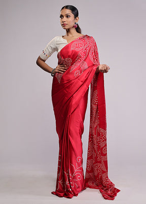 Pink Georgette Saree With Blouse Piece