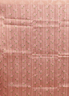 Pink Tissue Silk Saree With Blouse Piece