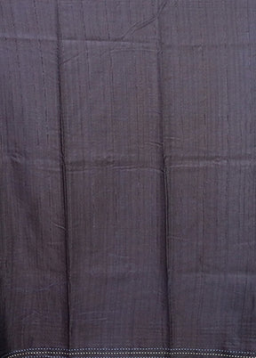 Blue Tussar Silk Saree With Blouse Piece