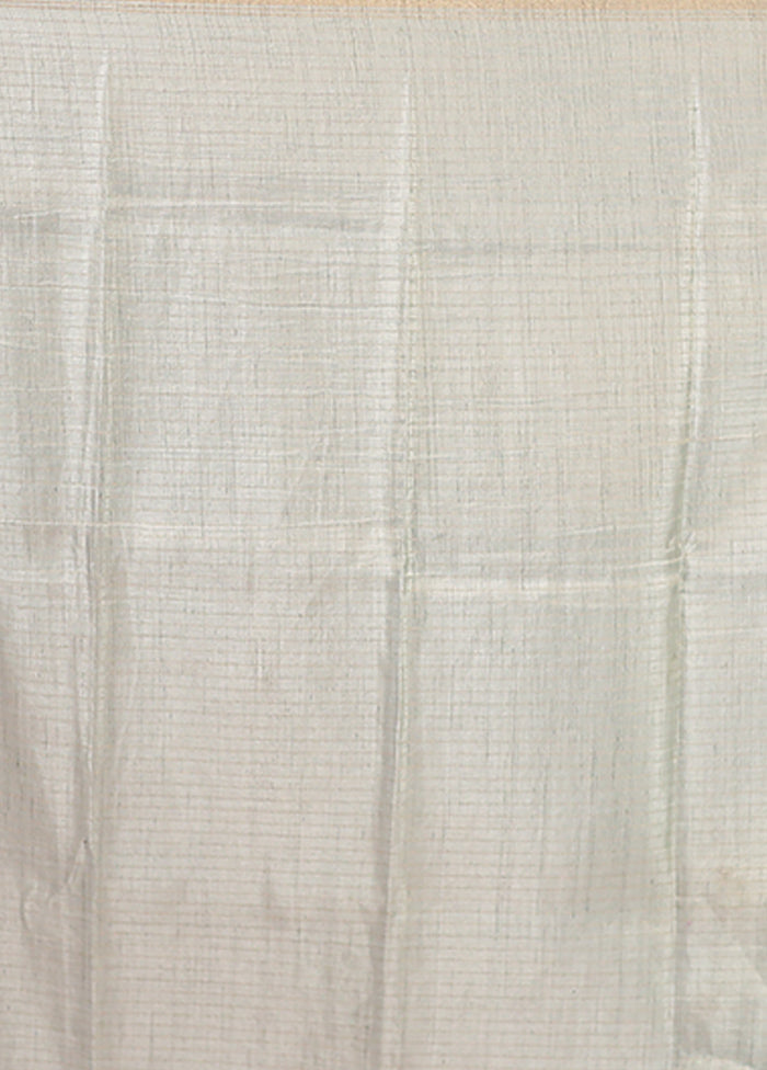 Green Tussar Silk Saree With Blouse Piece