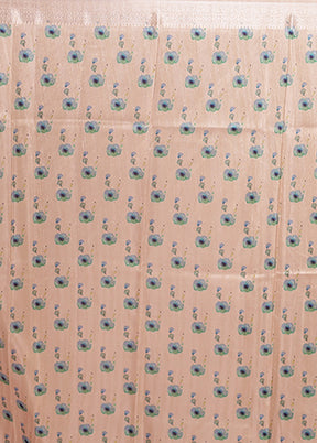 Cream Tussar Silk Saree With Blouse Piece