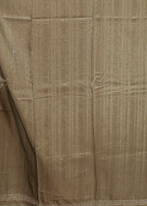 Cream Tussar Silk Saree With Blouse Piece