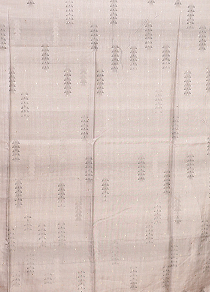 Blue Tussar Silk Saree With Blouse Piece