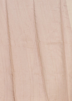 Cream Tussar Silk Saree With Blouse Piece