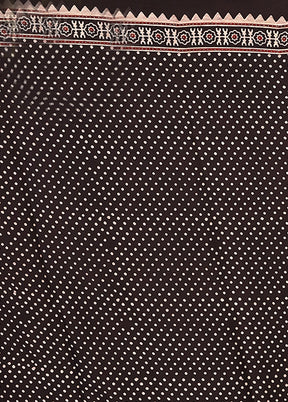 Black Printed Pure Silk Saree Without Blouse Piece